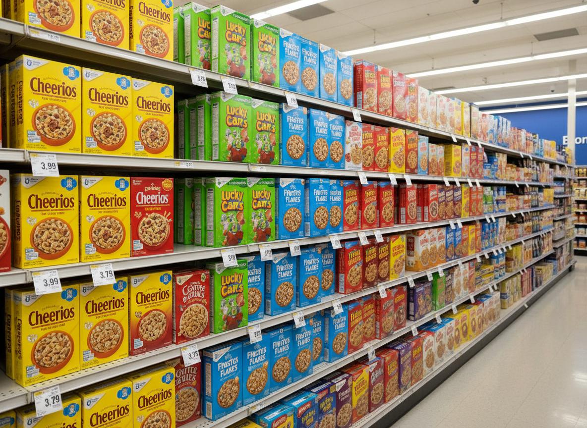 Fully stocked shelves after