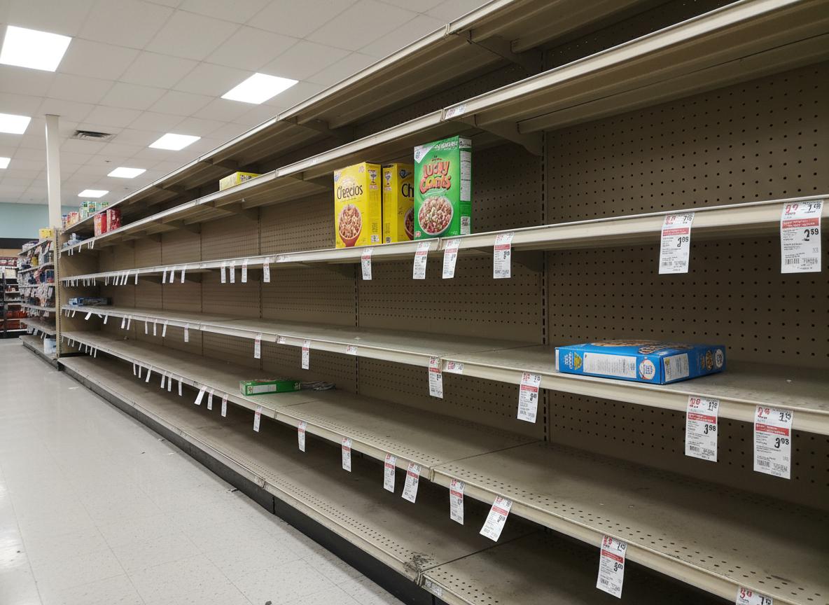 Empty shelves before